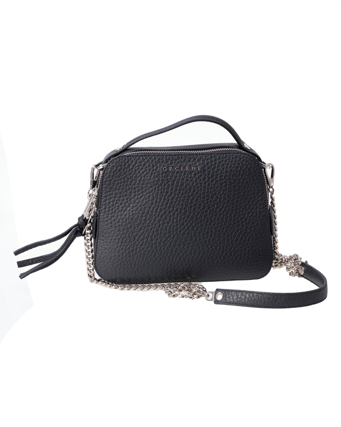 shop ORCIANI  Borsina: Orciani Mini Bag Chéri a mano con tracolla.
Taschino interno aperto.
Chiusura con zip a doppio scorrimento.
Tracolla rimovibile in catena.
Dettagli in finitura ottone dorato.
Dimensioni: larghezza: 22 cm, altezza: 20 cm, profondità: 7.5 cm.
Composizione: 100% pelle bovina.
Fodera: 50% poliammide 50% poliuretano.
Fabbricato in Italia.. SD0147 SOF-NERO number 5527135